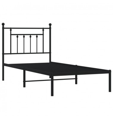  Metalinis lovos rėmas su galvūgaliu, juodos spalvos, 90x200cm   - Lovos - 5