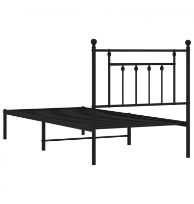  Metalinis lovos rėmas su galvūgaliu, juodos spalvos, 90x200cm   - Lovos - 8