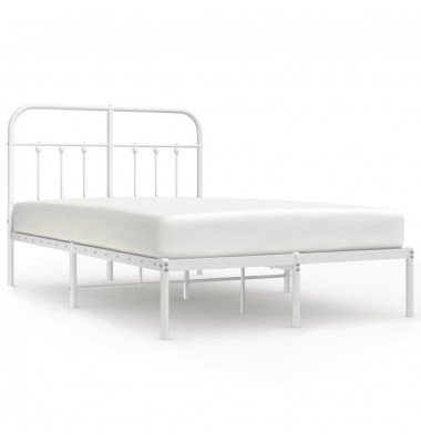 Metalinis lovos rėmas su galvūgaliu, baltos spalvos, 120x190cm - Lovos - 2