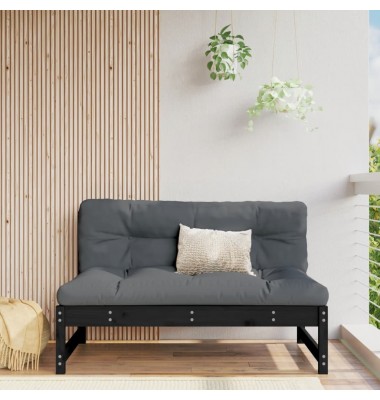  Vidurinė sofos dalis, juoda, 120x80cm, pušies medienos masyvas - Moduliniai lauko baldai - 1