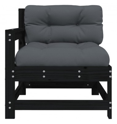  Sodo kėdės su pagalvėlėmis, 2vnt., juodos, pušies masyvas - Moduliniai lauko baldai - 5
