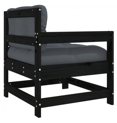  Sodo kėdės su pagalvėlėmis, 2vnt., juodos, pušies masyvas - Moduliniai lauko baldai - 7