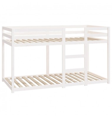  Dviaukštė lova, balta, 90x190cm, pušies medienos masyvas - Lovos - 4