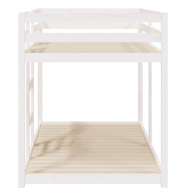  Dviaukštė lova, balta, 90x190cm, pušies medienos masyvas - Lovos - 6