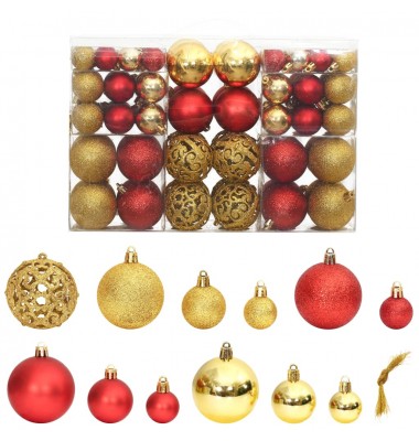  Kalėdiniai žaisliukai, 100vnt., auksiniai ir vyno, 3/4/6cm - Kalėdinės dekoracijos - 1