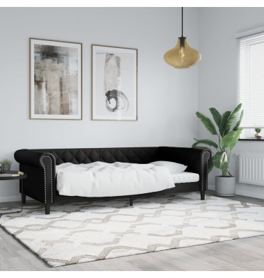  Sofa, juodos spalvos, 90x200cm, dirbtinė oda - Lovos - 1