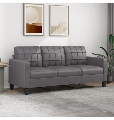  Trivietė sofa, pilkos spalvos, 180cm, dirbtinė oda - Sofos, sofos-lovos - 1