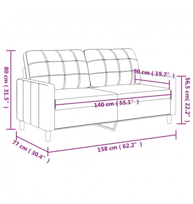  Dvivietė sofa, kreminės spalvos, 140cm, dirbtinė oda - Sofos, sofos-lovos - 8