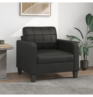  Krėslas, juodos spalvos, 60cm, dirbtinė oda - Sofos, sofos-lovos - 1