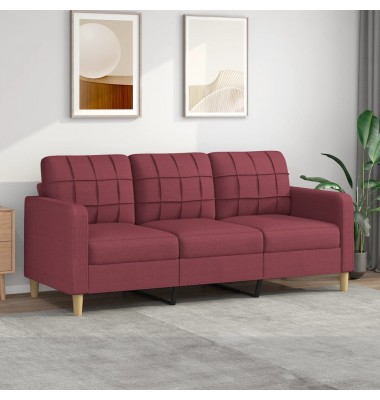  Trivietė sofa, raudonojo vyno spalvos, 180cm, audinys - Sofos, sofos-lovos - 1