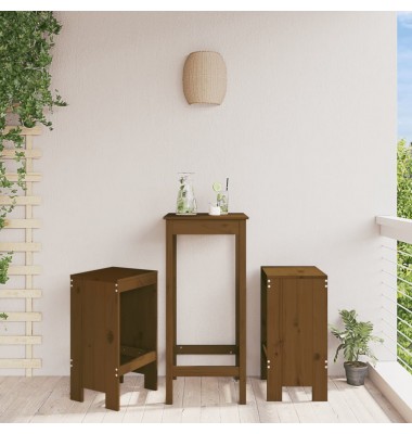  Baro taburetės, 2vnt., medaus rudos, 40x36x75cm, pušies masyvas - Lauko kėdės - 1