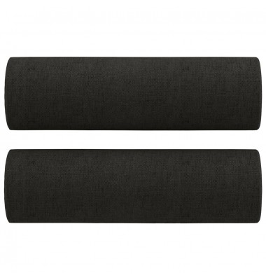  Trivietė sofa su pagalvėlėmis, juodos spalvos, 180cm, audinys - Sofos, sofos-lovos - 5