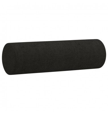  Trivietė sofa su pagalvėlėmis, juodos spalvos, 180cm, audinys - Sofos, sofos-lovos - 6
