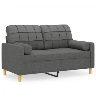  Dvivietė sofa su pagalvėlėmis, tamsiai pilka, 120cm, audinys - Sofos, sofos-lovos - 2