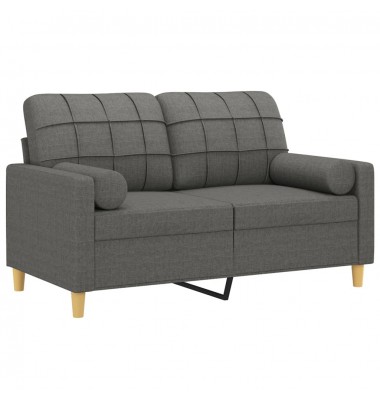  Dvivietė sofa su pagalvėlėmis, tamsiai pilka, 120cm, audinys - Sofos, sofos-lovos - 3