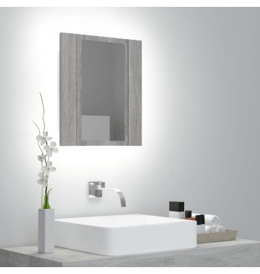  Veidrodinė LED vonios spintelė, pilka, 40x12x45cm, mediena - Vonios spintelės, veidrodžiai - 1