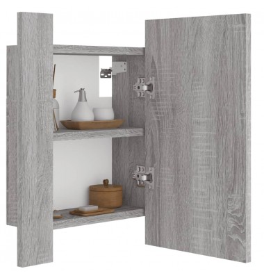  Veidrodinė LED vonios spintelė, pilka, 40x12x45cm, mediena - Vonios spintelės, veidrodžiai - 7