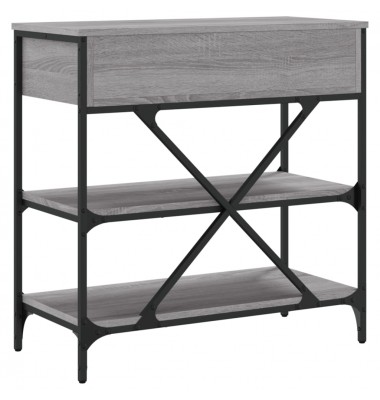  Konsolinis staliukas, pilkas ąžuolo, 75x34,5x75cm, mediena - Žurnaliniai staliukai - 7