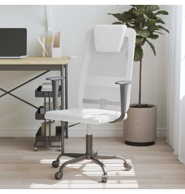  Biuro kėdė, baltos spalvos, tinklinis audinys ir dirbtinė oda - Biuro kėdės - 1