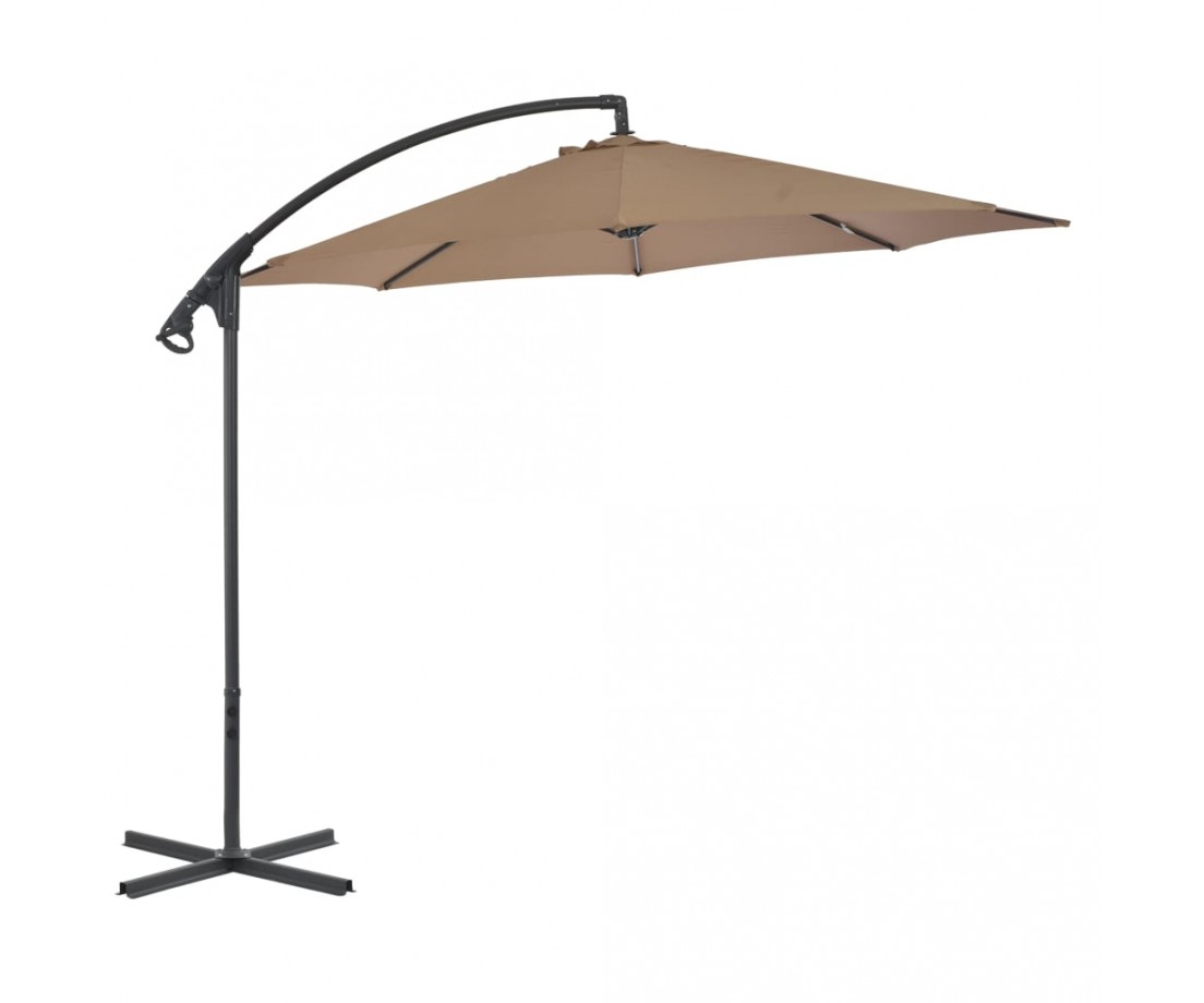 Gem. form. saulės skėtis su plien. stulp., taupe sp., 300cm - Lauko skėčiai, uždangos nuo saulės - 1 Gem. form. saulės skėtis su plien. stulp., taupe sp., 300cm - Lauko skėčiai, uždangos nuo saulės - 1