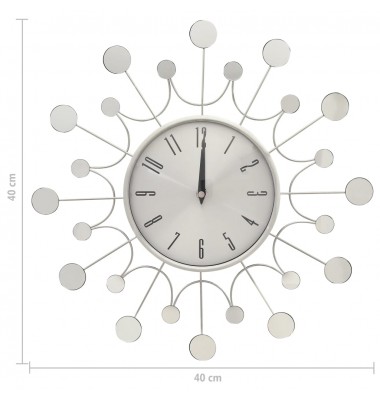  Sieninis laikrodis, sidabrinės spalvos, 40cm, metalas - Laikrodžiai - 5