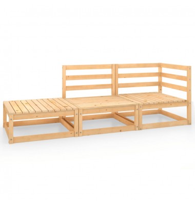  Sodo poilsio baldų komplektas, 3 dalių, pušies medienos masyvas - Lauko baldų komplektai - 2