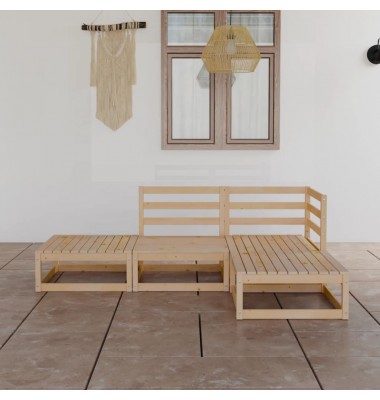  Sodo poilsio baldų komplektas, 4 dalių, pušies medienos masyvas - Lauko baldų komplektai - 1