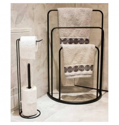 Bathroom Solutions Rankšluosčių kabykla, juoda, 49,5x75cm, metalas - Rankšluosčių laikikliai - 1