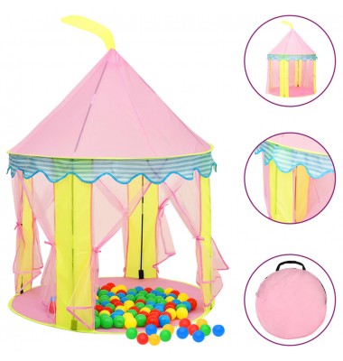  Vaikiška žaidimų palapinė, rožinės spalvos, 100x100x127cm - Žaidimų nameliai, batutai, smėlio dėžės - 1