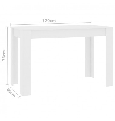  Valgomojo stalas, baltos spalvos, 120x60x76cm, MDP - Stalai - 6