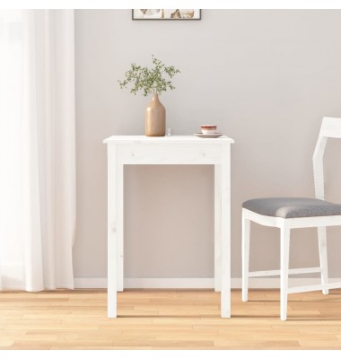  Valgomojo stalas, baltas, 55x55x75cm, pušies medienos masyvas - Stalai - 1