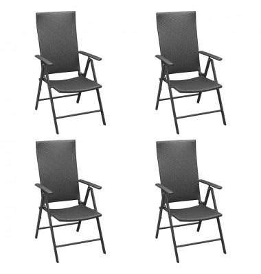  Sodo valgomojo baldų komplektas, 5 dalių, juodos spalvos  - Lauko baldų komplektai - 5