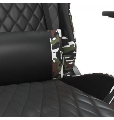  Žaidimų kėdė su pakoja, juoda ir kamufliažinė, dirbtinė oda - Žaidimų kėdės - 9