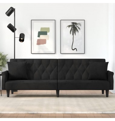  Sofa-lova su porankiais, juodos spalvos, aksomas - Sofos, sofos-lovos - 1