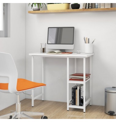  Kompiuterio stalas, baltos spalvos, 80x40x72cm, MDF ir metalas - Rašomieji stalai - 1