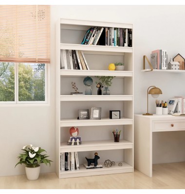  Spintelė knygoms/kambario pertvara, balta, 100x30x200cm, pušis - Pastatomos lentynos, spintelės - 1