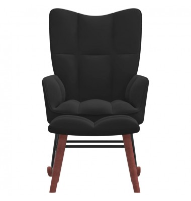  Supama kėdė su pakoja, juodos spalvos, aksomas - Supamos kėdės - 2