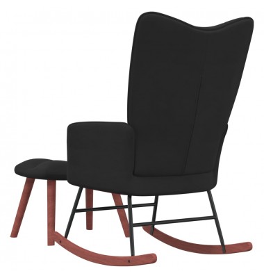  Supama kėdė su pakoja, juodos spalvos, aksomas - Supamos kėdės - 4