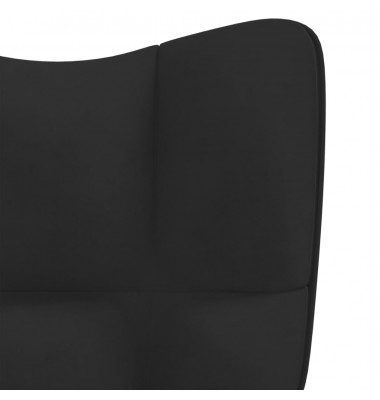  Supama kėdė su pakoja, juodos spalvos, aksomas - Supamos kėdės - 8