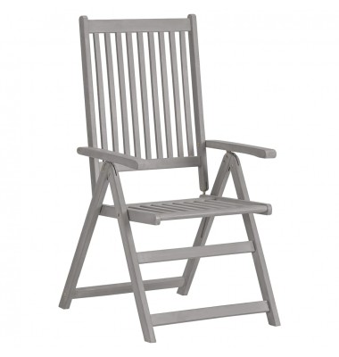  Atlošiamos sodo kėdės su pagalvėlėmis, 8vnt., pilkos, akacija - Lauko kėdės - 4
