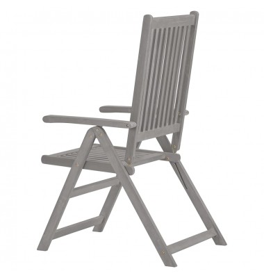  Atlošiamos sodo kėdės su pagalvėlėmis, 8vnt., pilkos, akacija - Lauko kėdės - 6