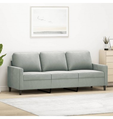  Trivietė sofa, šviesiai pilkos spalvos, 180cm, aksomas - Sofos, sofos-lovos - 1