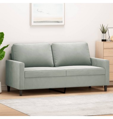  Dvivietė sofa, šviesiai pilkos spalvos, 140cm, aksomas - Sofos, sofos-lovos - 1
