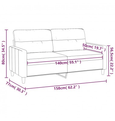  Dvivietė sofa, šviesiai pilkos spalvos, 140cm, audinys - Sofos, sofos-lovos - 8