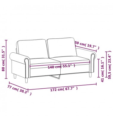  Dvivietė sofa, juodos spalvos, 140cm, dirbtinė oda - Sofos, sofos-lovos - 8