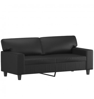  Dvivietė sofa, juodos spalvos, 140cm, dirbtinė oda - Sofos, sofos-lovos - 2