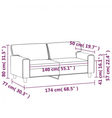  Dvivietė sofa, juodos spalvos, 140cm, dirbtinė oda - Sofos, sofos-lovos - 8