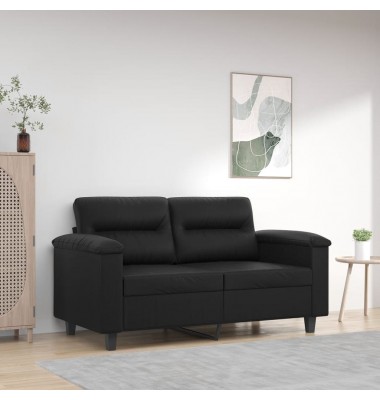  Dvivietė sofa, juodos spalvos, 120cm, dirbtinė oda - Sofos, sofos-lovos - 1