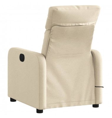  Atlošiamas masažinis krėslas, kreminės spalvos, audinys - Foteliai, krėslai - 4
