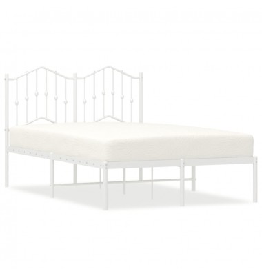  Metalinis lovos rėmas su galvūgaliu, baltos spalvos, 120x200cm - Lovos - 2